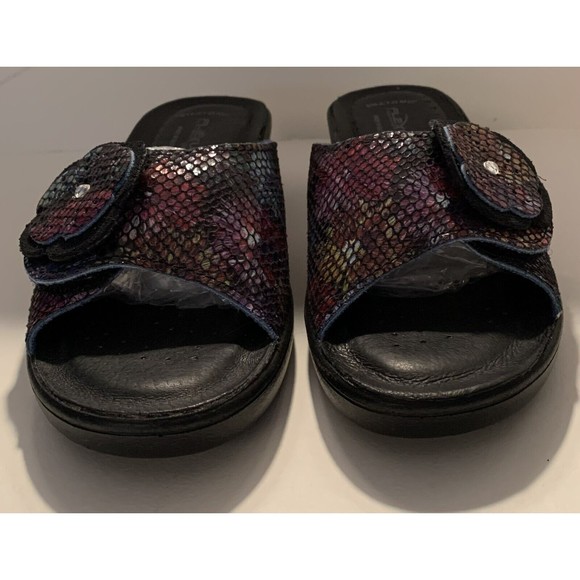 Flexus Anatomic Anti Shock Vera Pelle Rosette Leather Sz 5.5 Italian Sandal - Picture 5 of 7